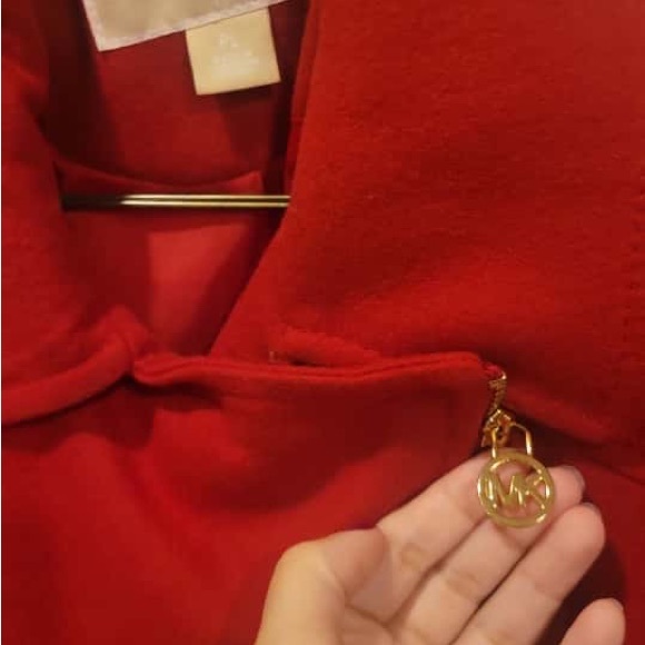 Michael Kors Red Trench Coat with Gold Details - Picture 4 of 5